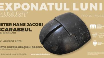 Bihor: Sculptura Scarabeul, creată de Peter Hans Jacobi, exponatul lunii august la Muzeul Țării Crișurilor