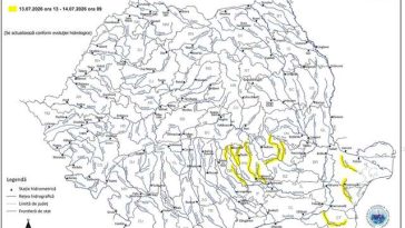 Risc de inundaţii pe râuri din şase judeţe, până marţi dimineaţă