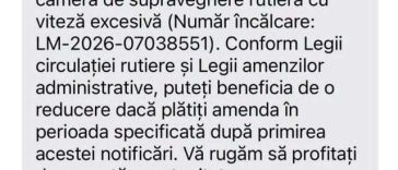 Avertisment cu privire la mesaje SMS care folosesc în mod fraudulos numele Ministerului Transporturilor – Destinatarii sunt anunţaţi că ar fi circulat cu viteză peste limita legală şi sunt îndemnaţi să acceseze un link pentru plată sau contestaţie