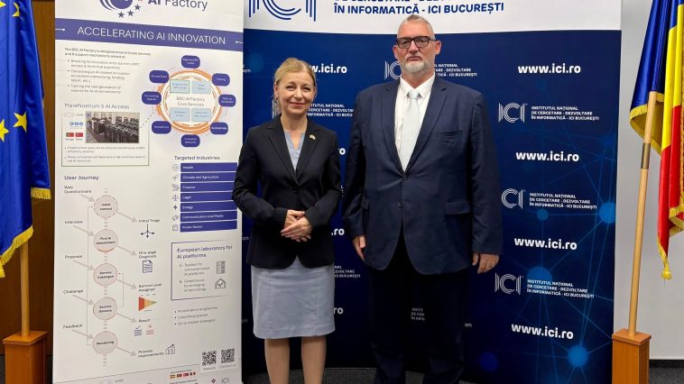 Adrian-Victor Vevera, directorul general al ICI București, în întrevedere cu E.S. Katalin Kissné Hlatki, ambasador al Ungariei în România, pentru discuții de cooperare în inteligență artificială