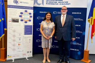 Adrian-Victor Vevera în întâlnire cu ambasadorul Republicii Peru Gloria del Carmen Olivares Portocarrero de Garro la ICI București