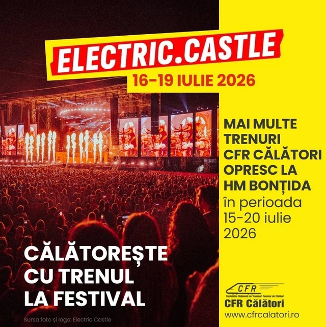 Festivalul Electric Castle – Opriri suplimentare ale unor trenuri CFR Călători la Bonţida