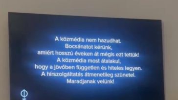 Televiziunea de stat maghiară suspendă difuzarea ştirilor. Postul public trebuie să facă o reorganizare după anii de guvernare ai lui Orban: „Ne cerem scuze că am minţit timp de mai mulţi ani”