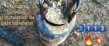Botoşani : Un nonagenar a ajuns la spital cu arsuri, după ce a încercat să verifice etanşeitatea unei butelii cu flacăra unui chibrit/ Incendiul provocat de aprinderea gazelor acumulate a distrus întreaga bucătărie de vară – FOTO