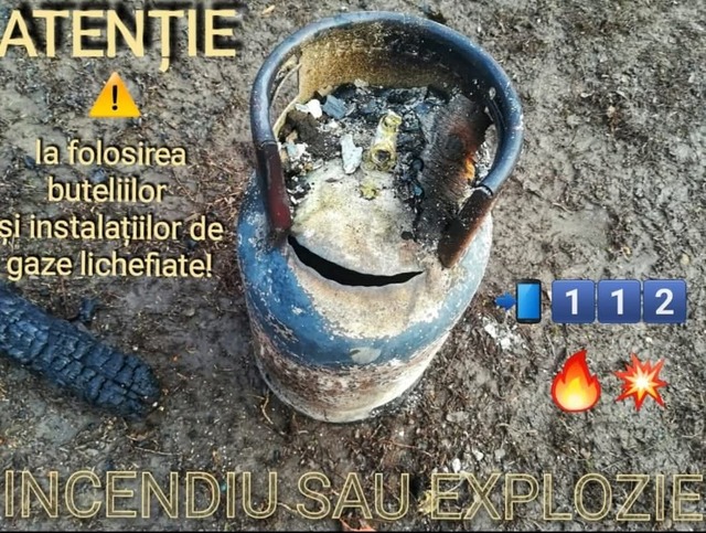 Botoşani : Un nonagenar a ajuns la spital cu arsuri, după ce a încercat să verifice etanşeitatea unei butelii cu flacăra unui chibrit/ Incendiul provocat de aprinderea gazelor acumulate a distrus întreaga bucătărie de vară – FOTO