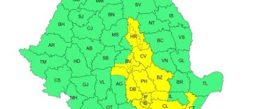 Cod galben de furtuni în mai multe zone ale ţării, luni după-amiază – Meteorologii anunţă averse torenţiale, descărcări electrice, rafale de vânt şi grindină