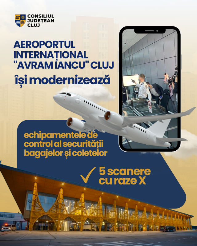 Aeroportul Internaţional „Avram Iancu” din Cluj lansează licitaţia pentru achiziţia de scanere cu raze X, ultraperformante. Valoarea contractului, peste 5 milioane de lei
