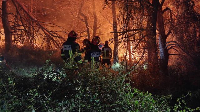 Prima misiune a pompierilor români în sprijinul autorităţilor franceze, pentru stingerea unui incendiu de pădure din sudul Franţei/ Intervenţia, îngreunată de vântul puternic, relieful accidentat şi vegetaţia foarte densă – FOTO