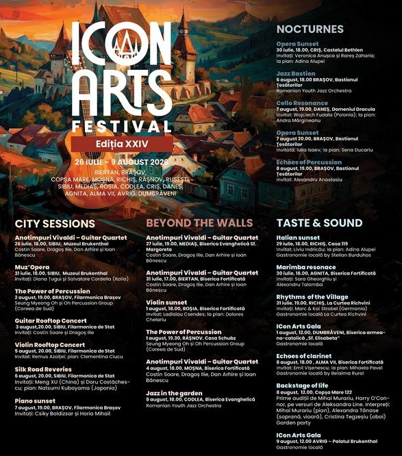 Festivalul ICon Arts Transilvania – Mai mult de 30 de concerte în biserici fortificate, castele şi palate din 17 localităţi