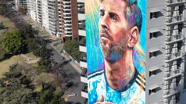 Argentina: O pictură murală cu Lionel Messi, restaurată la Rosario – VIDEO