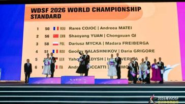 Dans sportiv: Rareş Cojoc şi Andreea Matei, din nou campioni mondiali la WDSF Adult Standard – FOTO, VIDEO