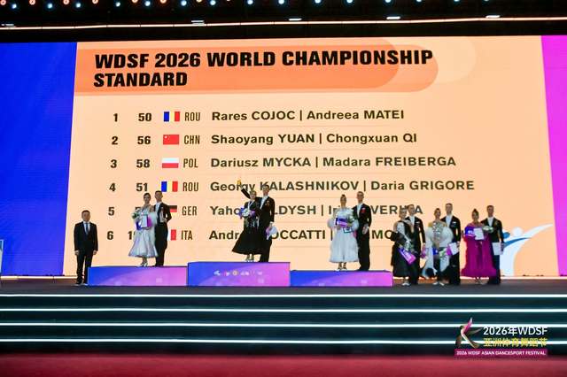 Dans sportiv: Rareş Cojoc şi Andreea Matei, din nou campioni mondiali la WDSF Adult Standard – FOTO, VIDEO
