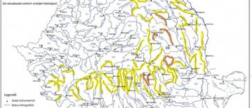 Avertizări cod portocaliu şi cod galben pentru cursuri de apă din mai multe judeţe, începând de duminică până luni dimineaţă