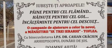 Galați: Mănăstirea Toflea sprijină de peste doi ani sute de familii cu alimente, îmbrăcăminte și medicamente
