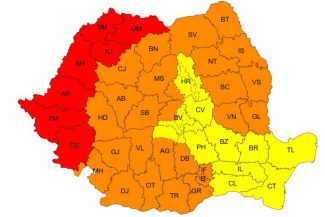 Cod roșu de caniculă în șapte județe; Cod portocaliu în trei sferturi din țară, până vineri dimineața