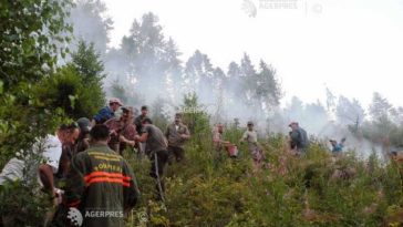 Caraș-Severin: Pompierii și silvicultorii continuă operațiunile de stingere a incendiului în zona Lindenfeld