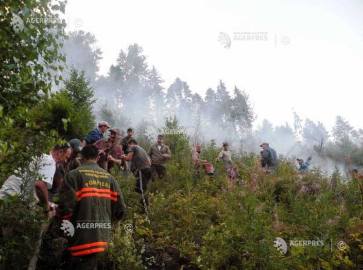 Caraș-Severin: Pompierii și silvicultorii continuă operațiunile de stingere a incendiului în zona Lindenfeld