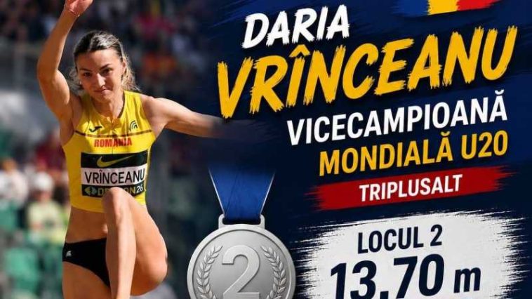 Atletism: Daria Vrînceanu a câștigat argintul la triplusalt, la Mondialele Under-20