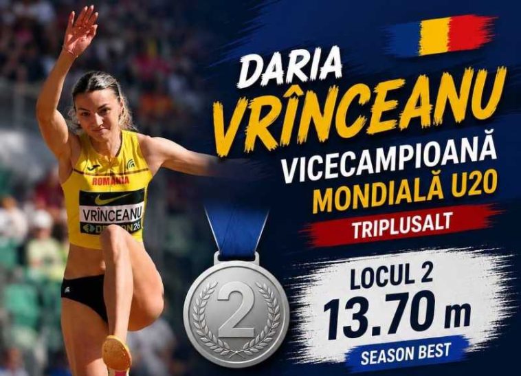 Atletism: Daria Vrînceanu a câștigat argintul la triplusalt, la Mondialele Under-20