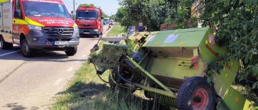 Neamț: Trei persoane rănite într-un accident la Căciulești, în care au fost implicate un tractor și un autoturism