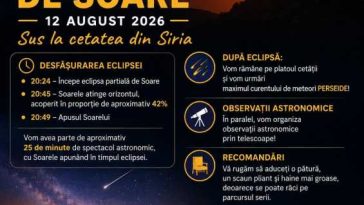 Arad: Eclipsa parțială de soare va putea fi observată gratuit cu telescoape la Cetatea Șiriei