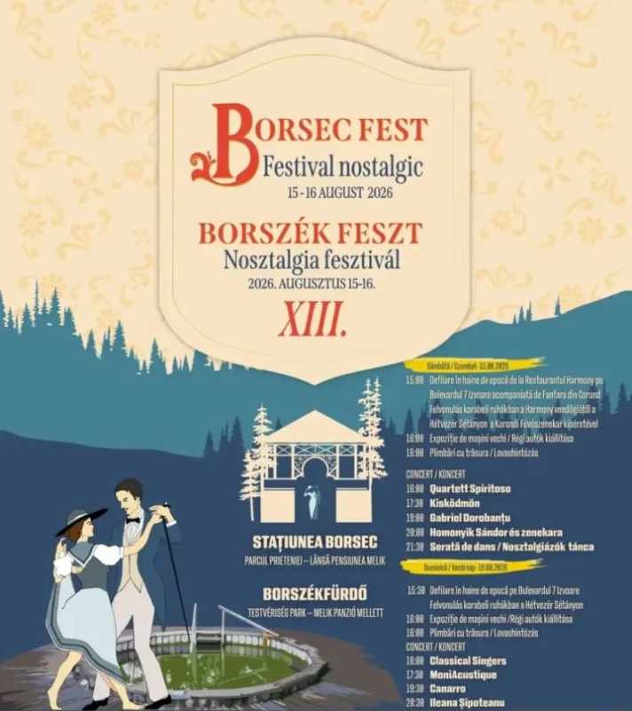 Harghita: Festivalul Nostalgiei readuce în Borsec atmosfera de odinioară, cu haine de epocă, muzică și dans