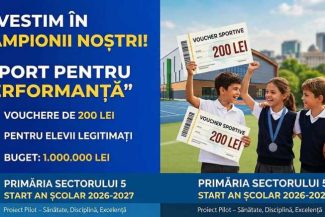 Sector 5: Proiect-pilot ce susține performanța sportivă a tinerilor prin acordarea de vouchere