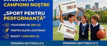 Sector 5: Proiect-pilot ce susține performanța sportivă a tinerilor prin acordarea de vouchere