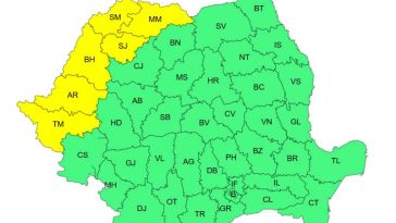 Cod galben de temperaturi ridicate și disconfort termic, duminică, în șase județe din vestul țării