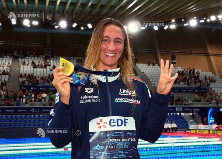 Natație: Italianca Simona Quaderella a realizat dubla 800-1.500 m la Europenele de la Paris