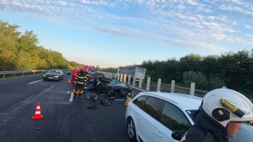 Sibiu: Accident cu patru persoane rănite pe Autostrada A1, în apropiere de Săliște