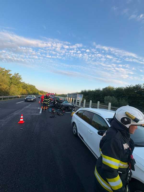 Sibiu: Accident cu patru persoane rănite pe Autostrada A1, în apropiere de Săliște