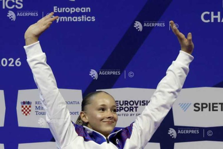 Gimnastică artistică: Franțuzoaica Elena Colas (16 ani), campioană europeană la bârnă