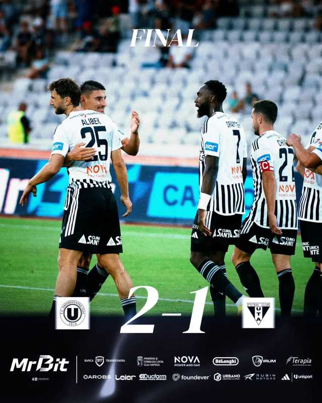 Fotbal: Victorie la limită pentru Universitatea Cluj în Superligă, 2-1 cu UTA