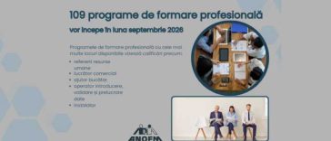 ANOFM: 109 programe de formare profesională vor începe în sptembrie 2026, la nivel național