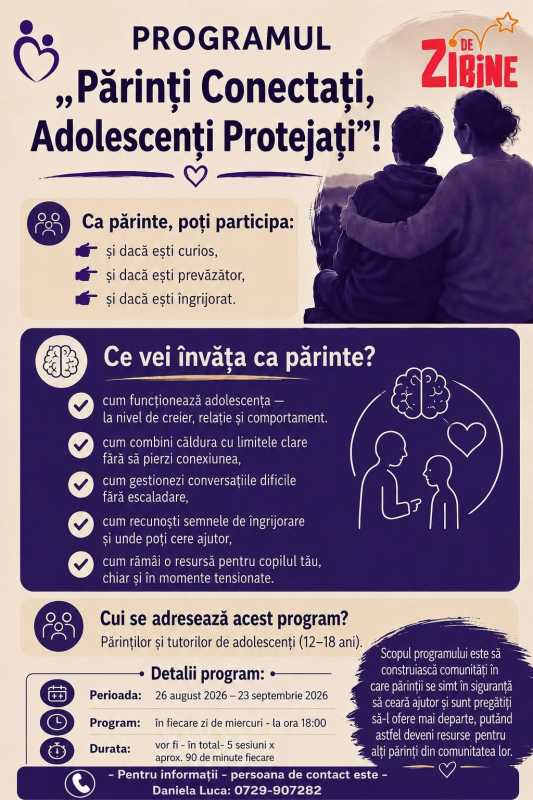 Vaslui: Ateliere pentru părinți, derulate în cadrul programului ”Părinți conectați, adolescenți protejați”