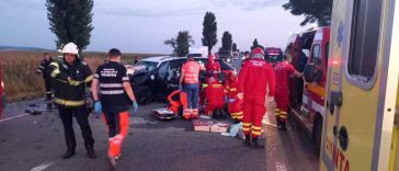 Vrancea: Un mort și trei răniți, între care o gravidă și un copil, într-un accident pe DN2-E85, la Sascut