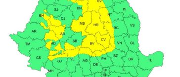 Alerte de averse torențiale, descărcări electrice și vijelii, în cea mai mare parte a țării, miercuri și joi