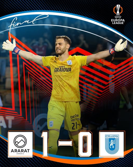 Fotbal: Universitatea Craiova, învinsă dramatic de Ararat-Armenia (1-0), va juca în Conference League