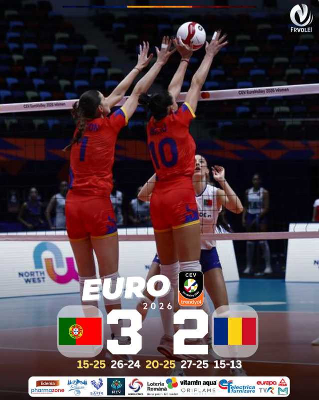 Volei feminin: România a pierdut cu Portugalia (2-3) și a ratat calificarea în optimile Campionatului European