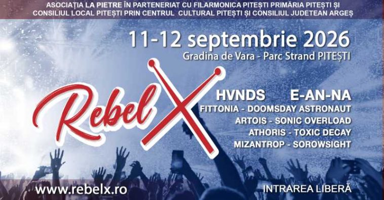 Argeș: Zece trupe vor urca pe scenă la RebelX Young Rock Festival 2026 de la Pitești