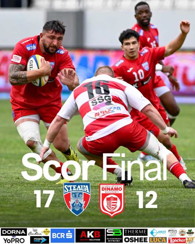 Rugby: Steaua, victorioasă în derby-ul cu CS Dinamo, din Liga Națională