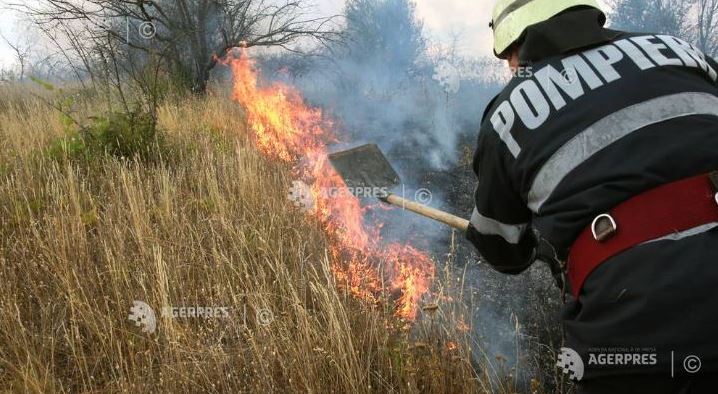 Vaslui: 200 de hectare de vegetație uscată au ars în urma unui incendiu izbucnit în comuna Blăgești