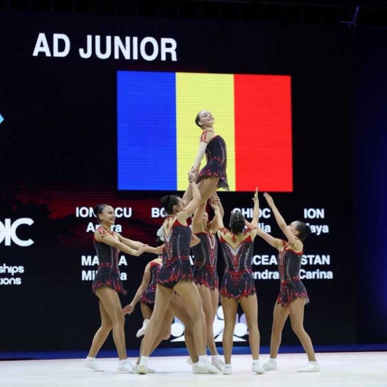 Gimnastică aerobică: O medalie de argint și una de bronz pentru România la Mondialele de cadeți și juniori (GALERIE FOTO)