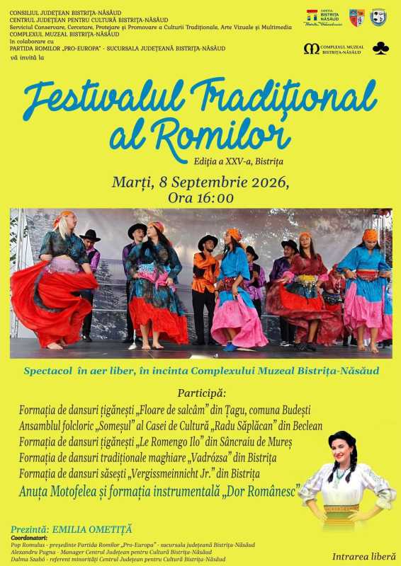 Bistrița-Năsăud: Festivalul tradițional al romilor, organizat în ziua de Sfânta Maria Mică în curtea Complexului Muzeal