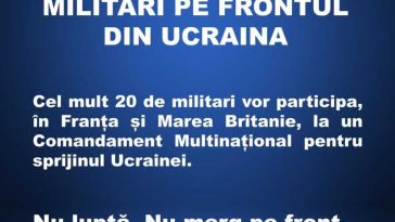 Administrația Prezidențială: România nu trimite trupe combatante în Ucraina; prioritatea este apărarea cetățenilor noștri