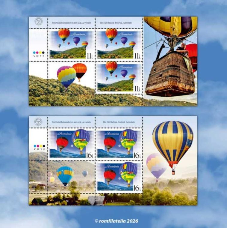 Emisiunea ‘Festivalul baloanelor cu aer cald. Aerostate’ – de joi, în magazinele Romfilatelia