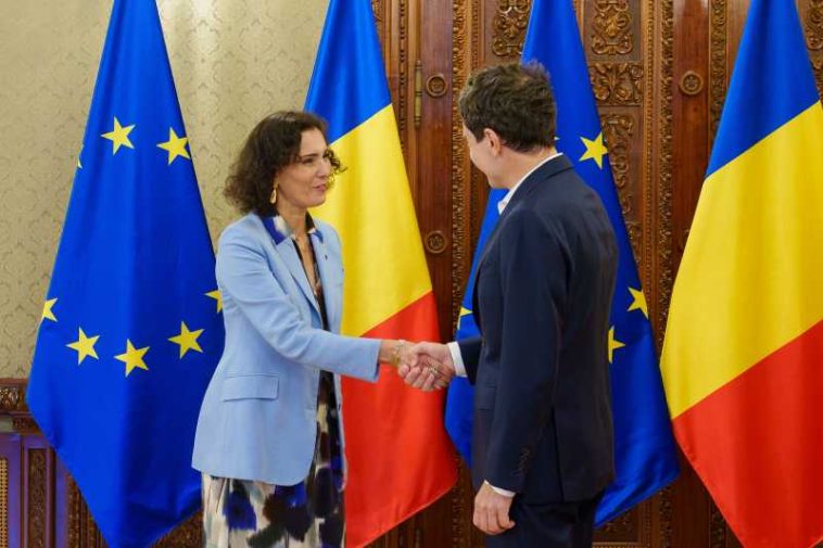 Comisarul european pentru situații de criză, Hadja Lahbib, primită de șeful statului la Palatul Cotroceni