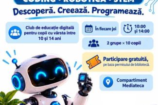 Vaslui: Atelier de robotică și programare pentru copii organizat la Biblioteca Județeană ‘Nicolae Milescu Spătarul’