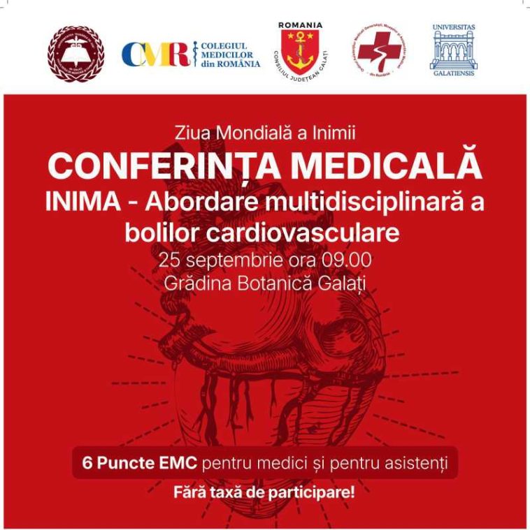 Galați: Conferință medicală dedicată abordării multidisciplinare a bolilor cardiovasculare, organizată de Universitatea ‘Dunărea de Jos’